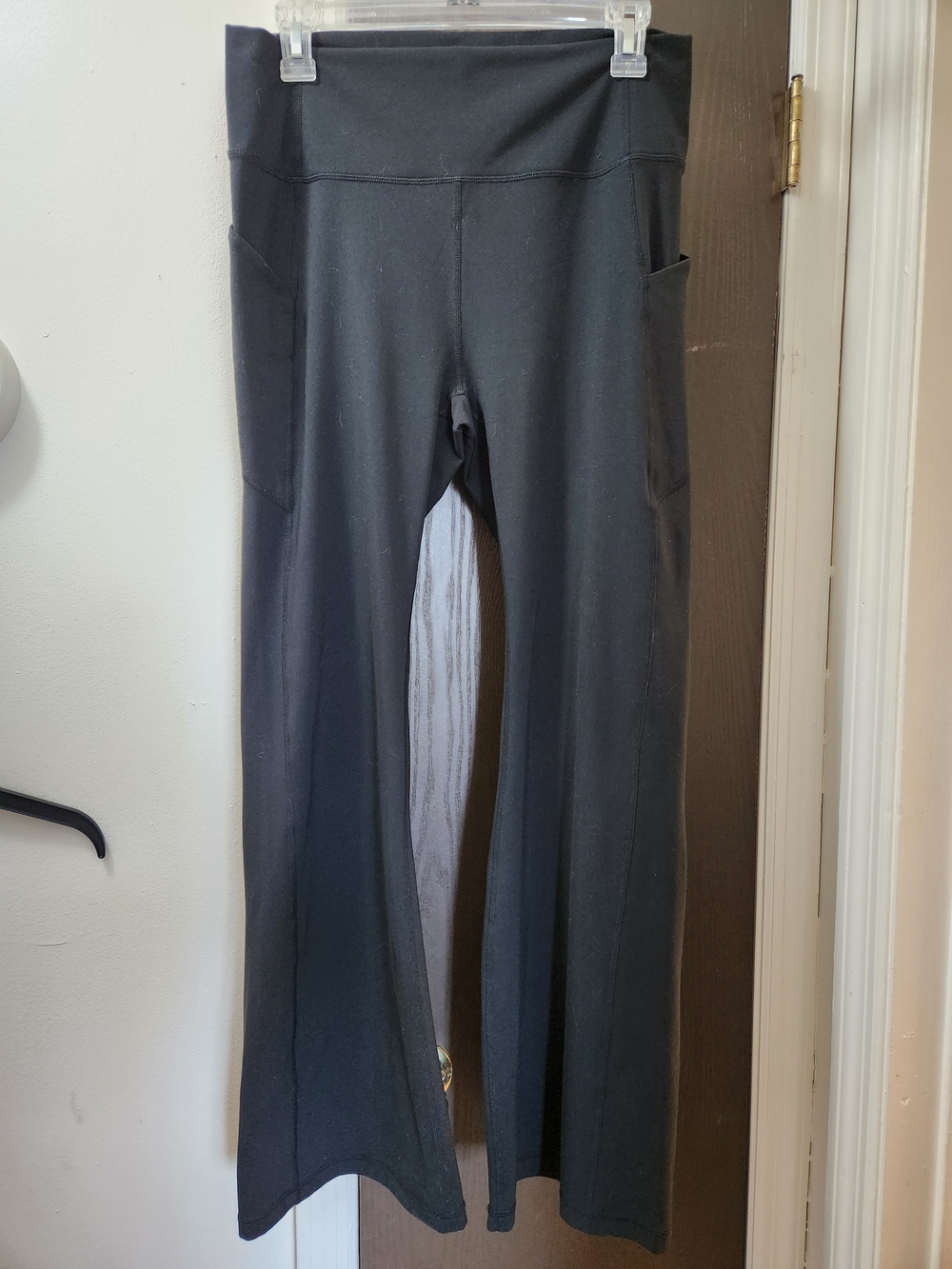 Fabletics Black Flare Leggings with Side Pockets